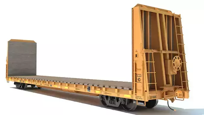 Bulkhead Flat Rail Car 3D model