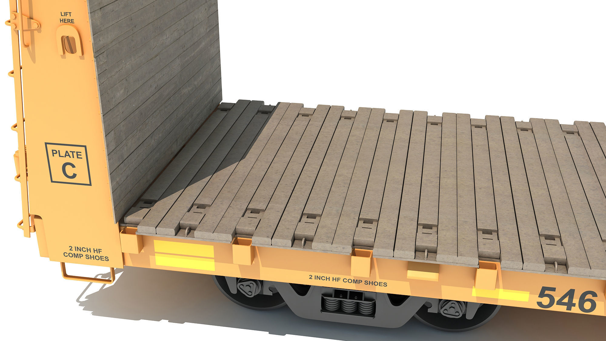Bulkhead Flat Rail Car 3D model_11