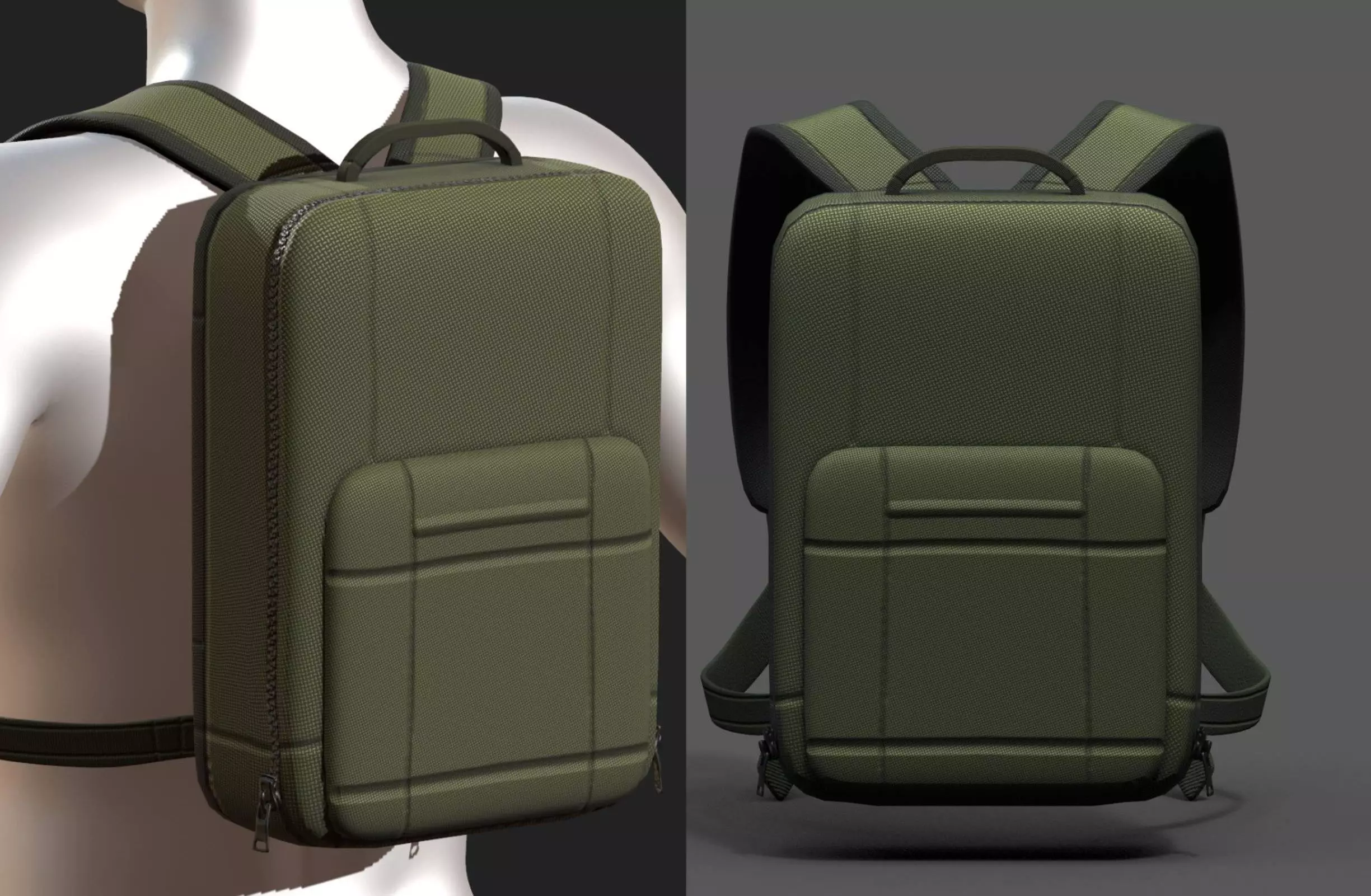 Backpack Camping Generic Color 3d human baggage  Low-poly 3D model_0