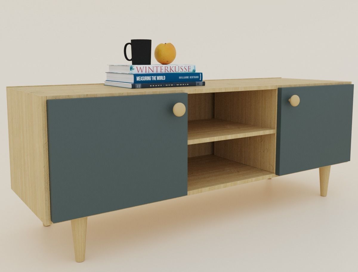TV cabinet and tables  3D model_3