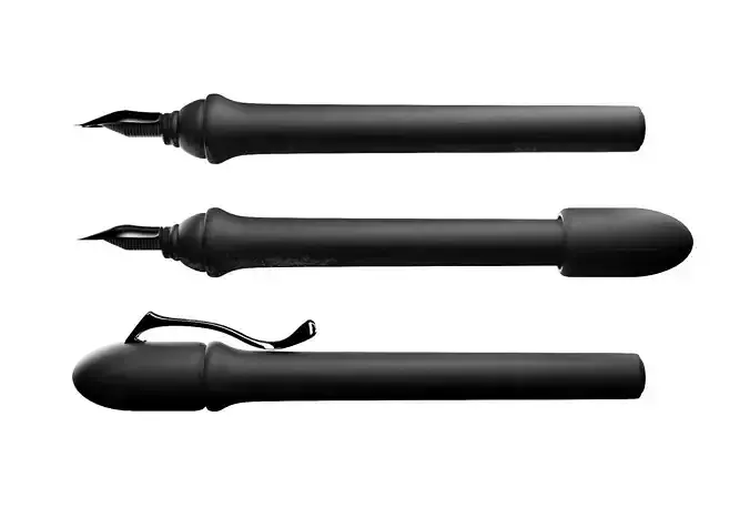 Fountain pen with calligraphy nib Low-poly 3D model