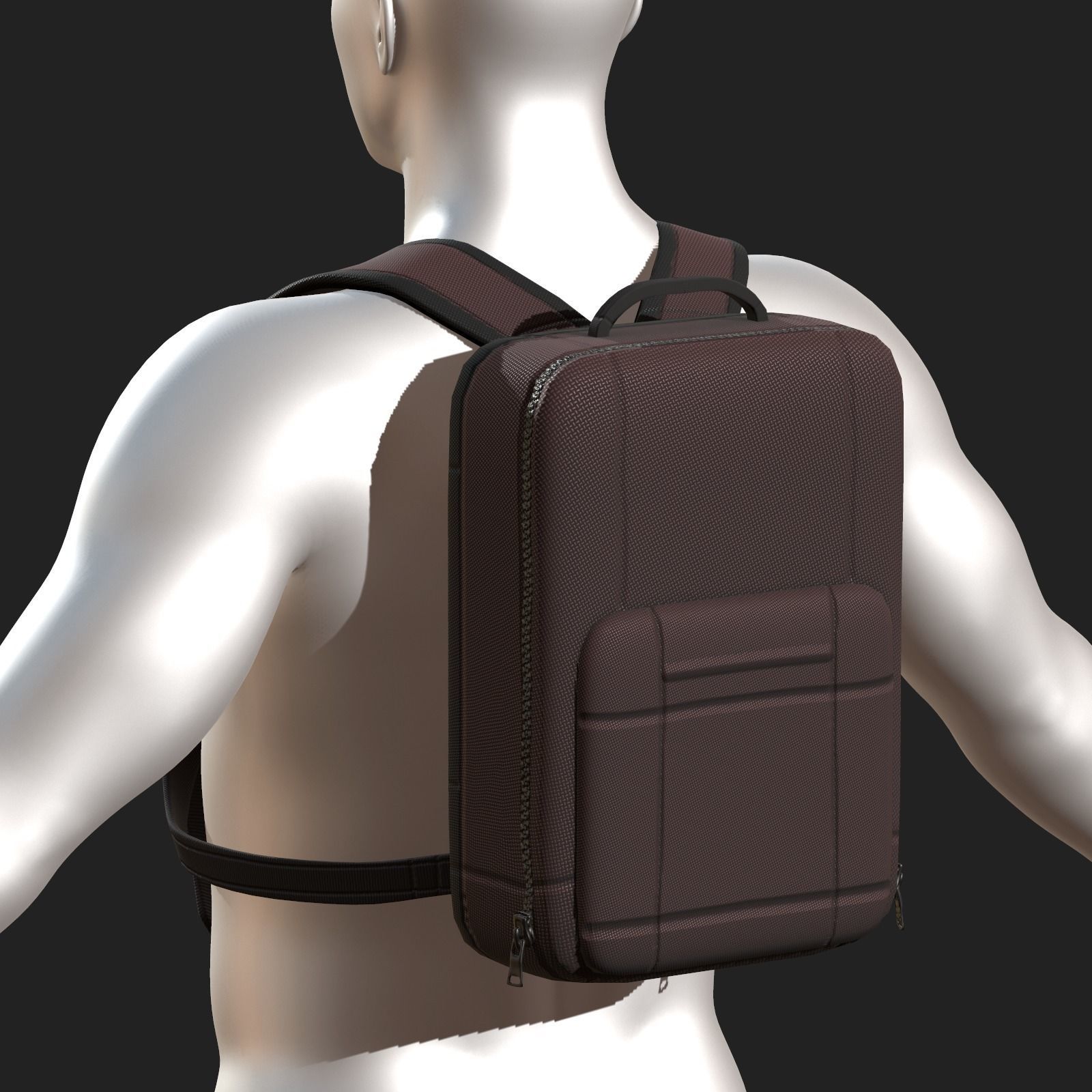 Backpack Camping Generic Color bag baggage pockets  Low-poly 3D model_2