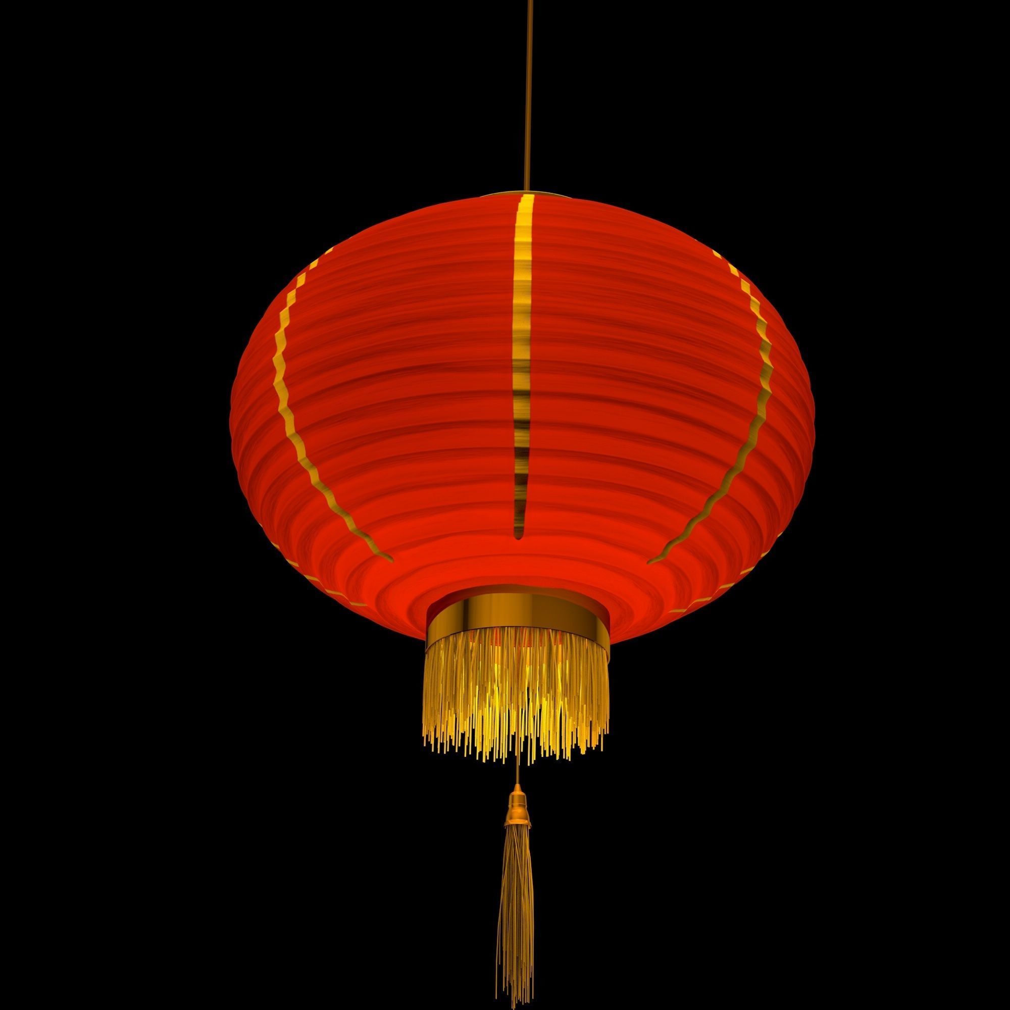China lamp lantern animated 3D model_7
