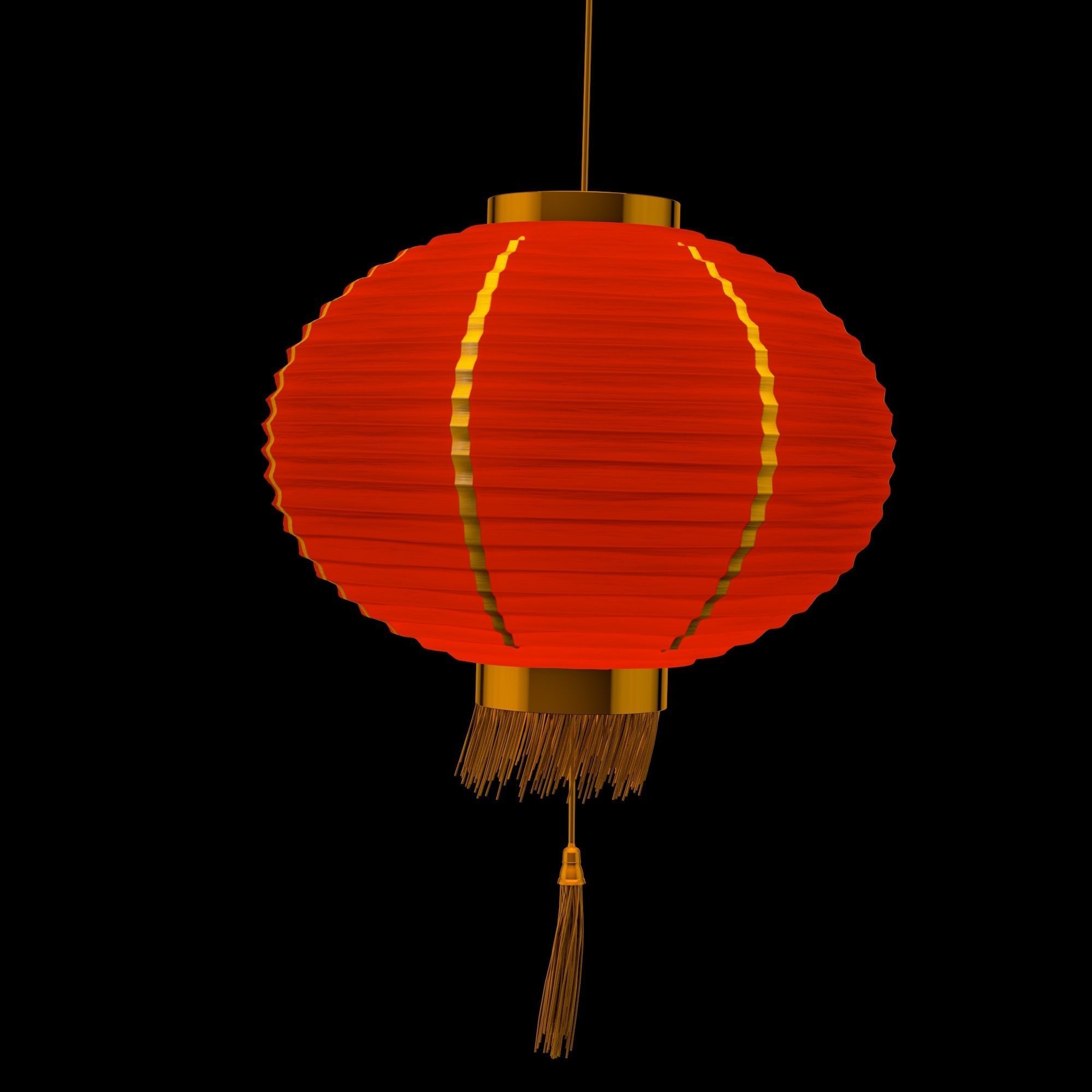 China lamp lantern animated 3D model_3