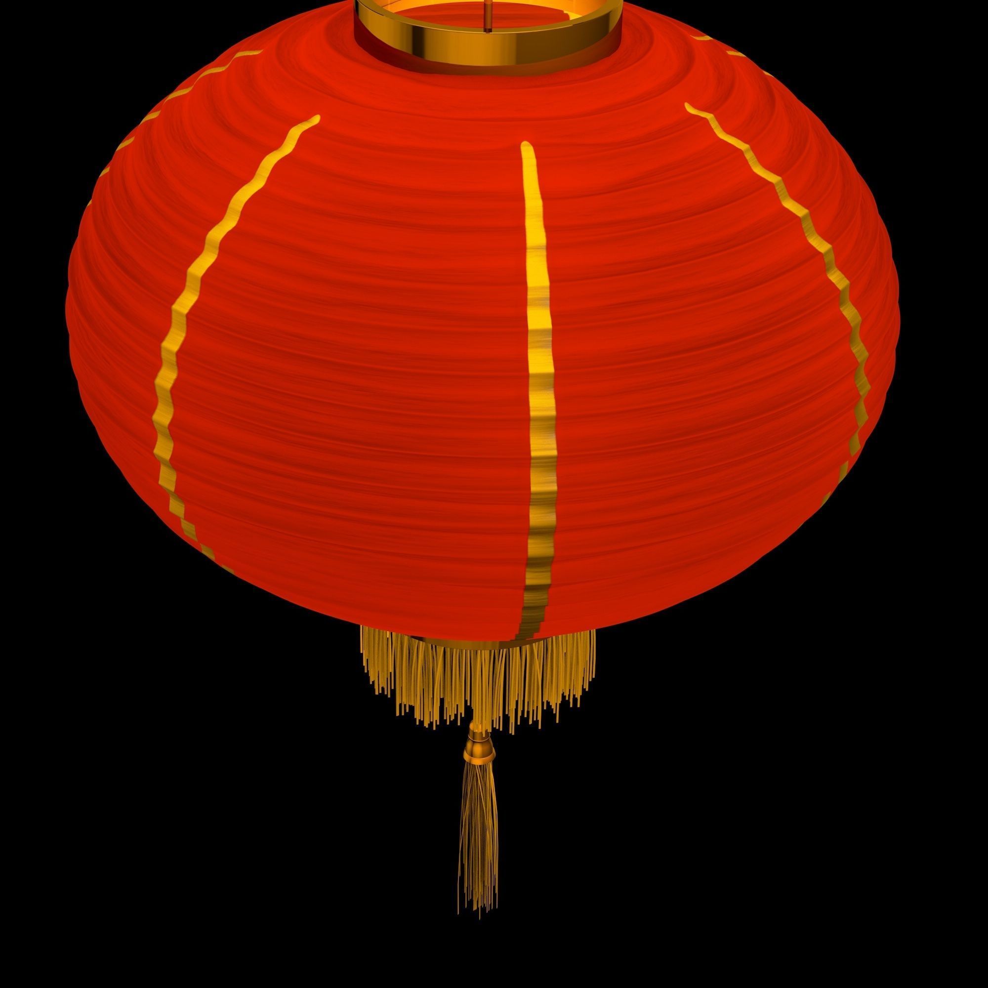 China lamp lantern animated 3D model_6