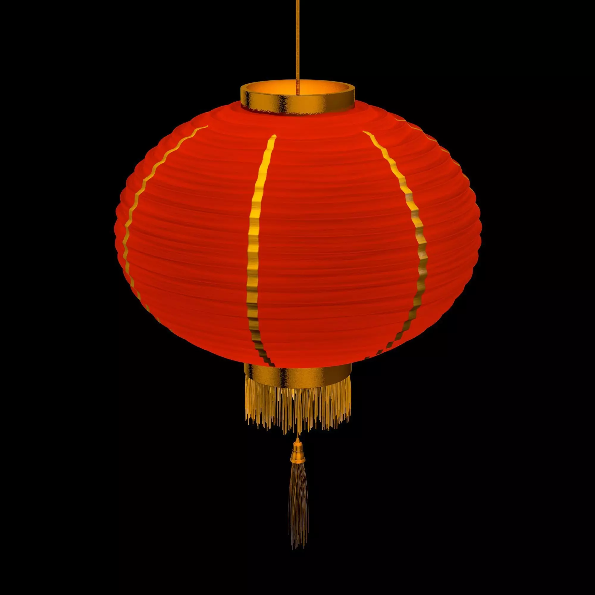 China lamp lantern animated 3D model_0