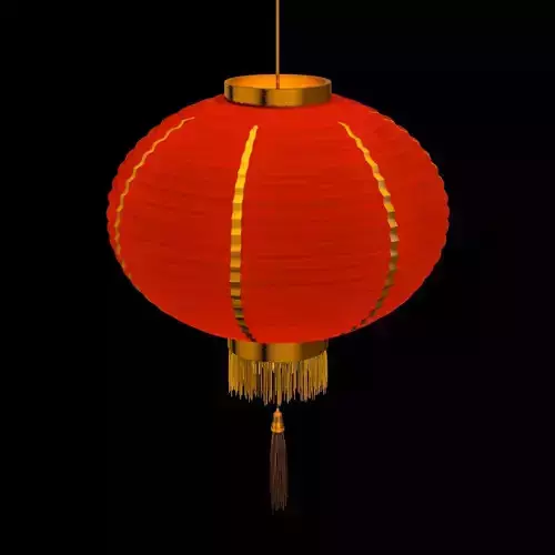 China lamp lantern animated 3D model