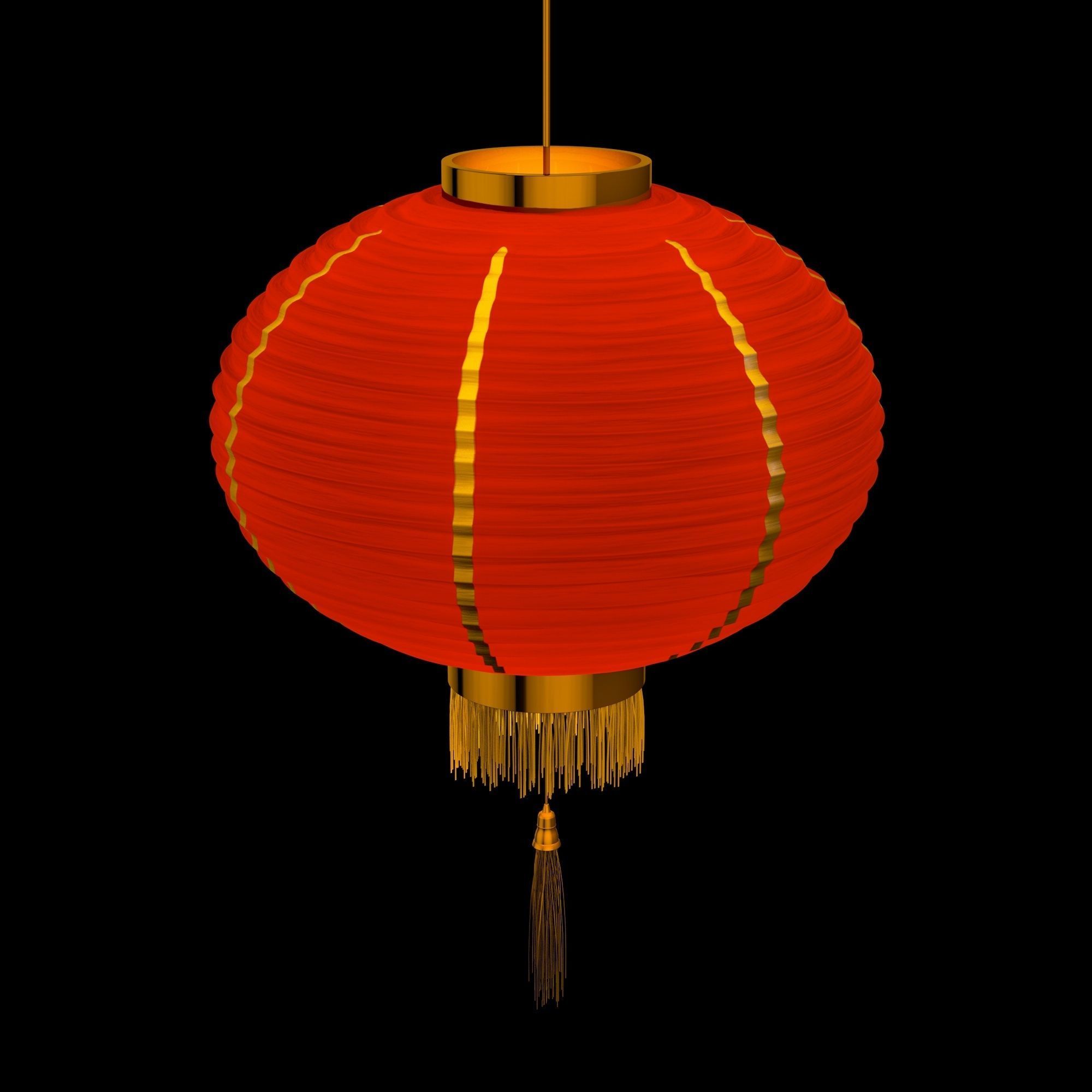 China lamp lantern animated 3D model_8