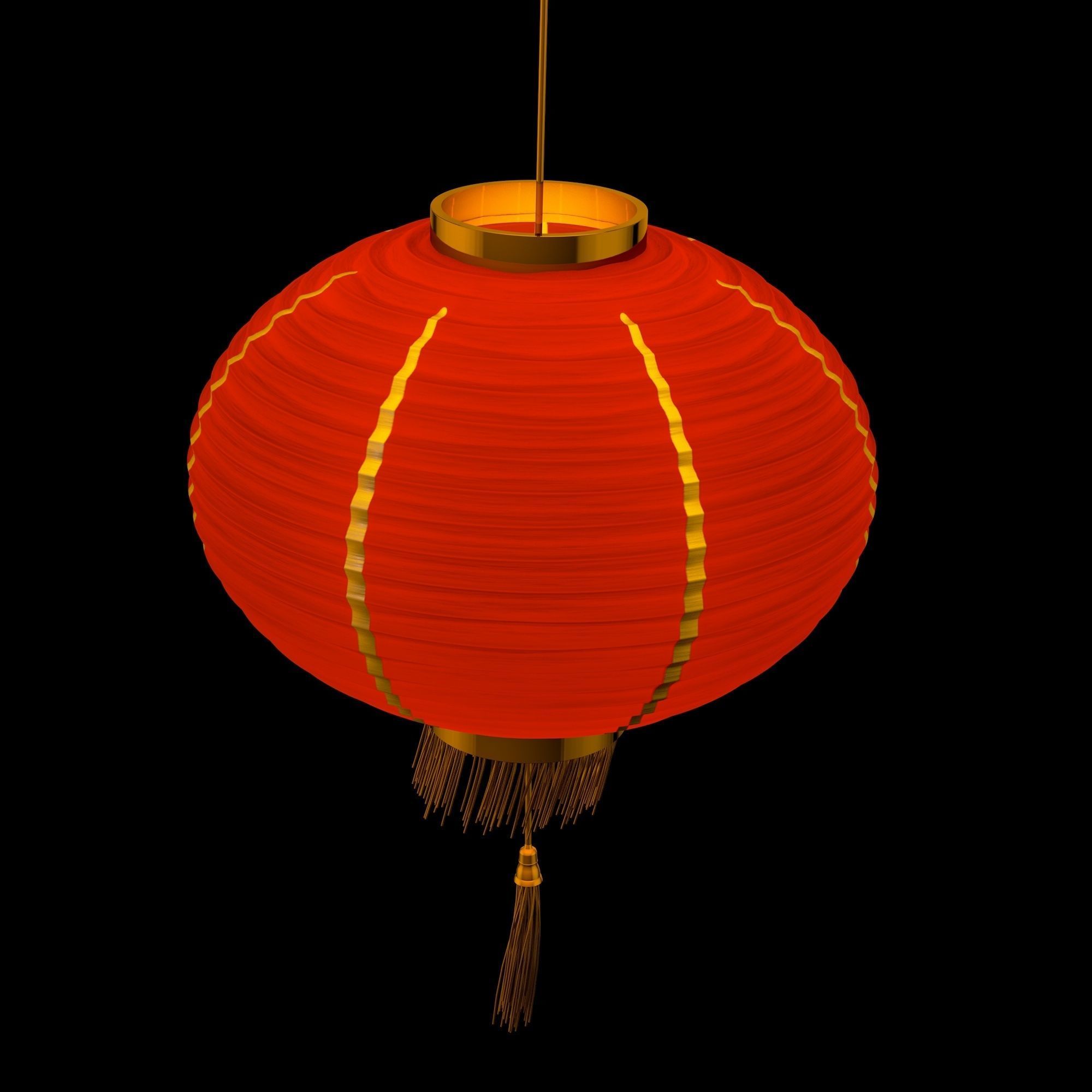 China lamp lantern animated 3D model_5