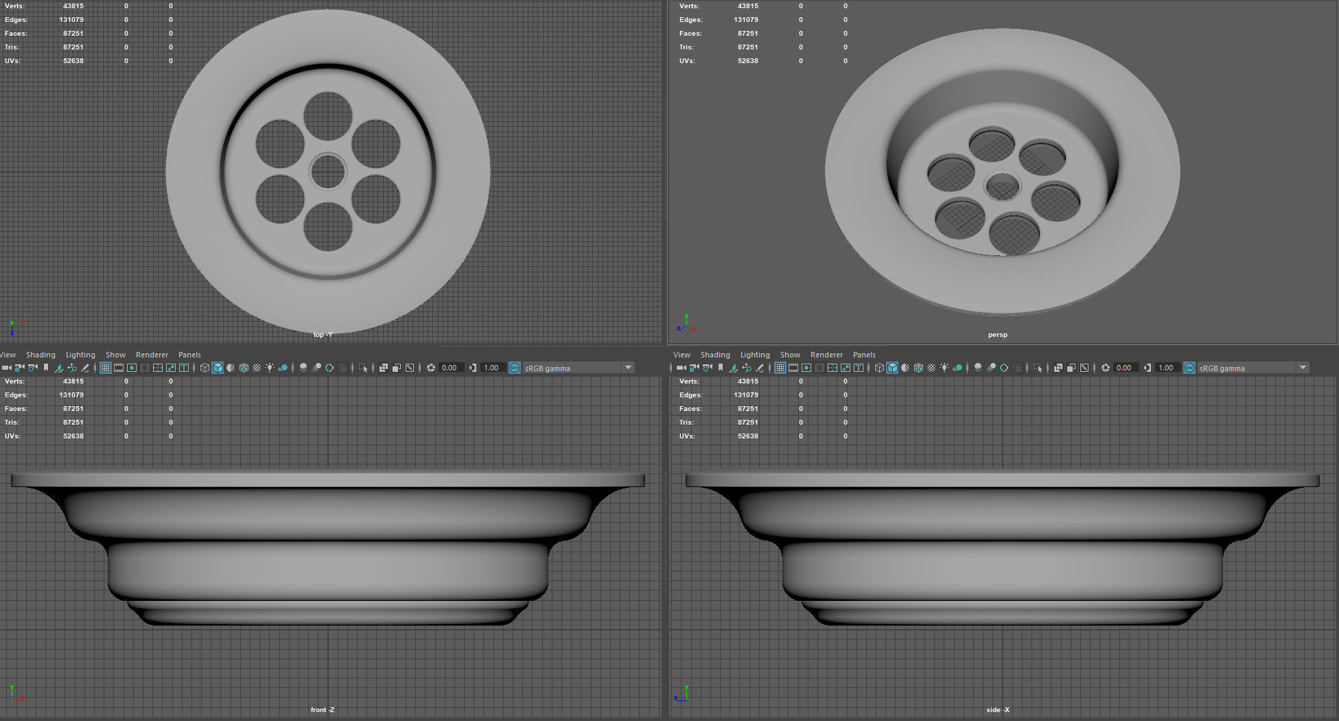 Drain valve for sink 3D print model_6