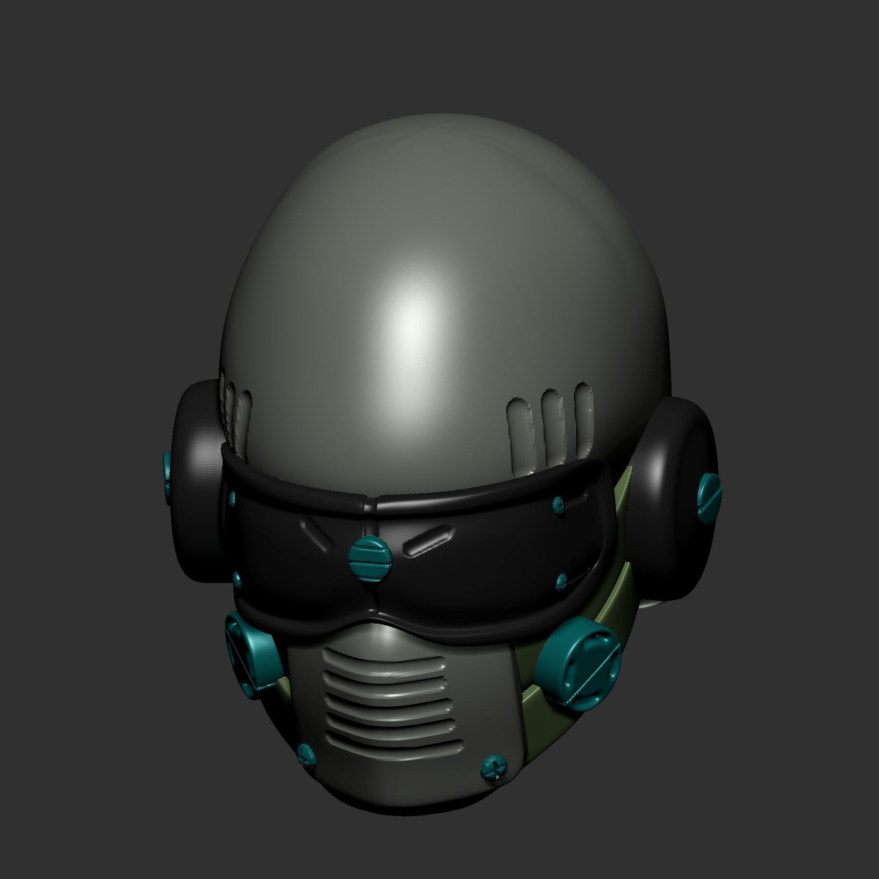 helmet high poly sculpt 3d printable ver 7 3D model 3D model_4