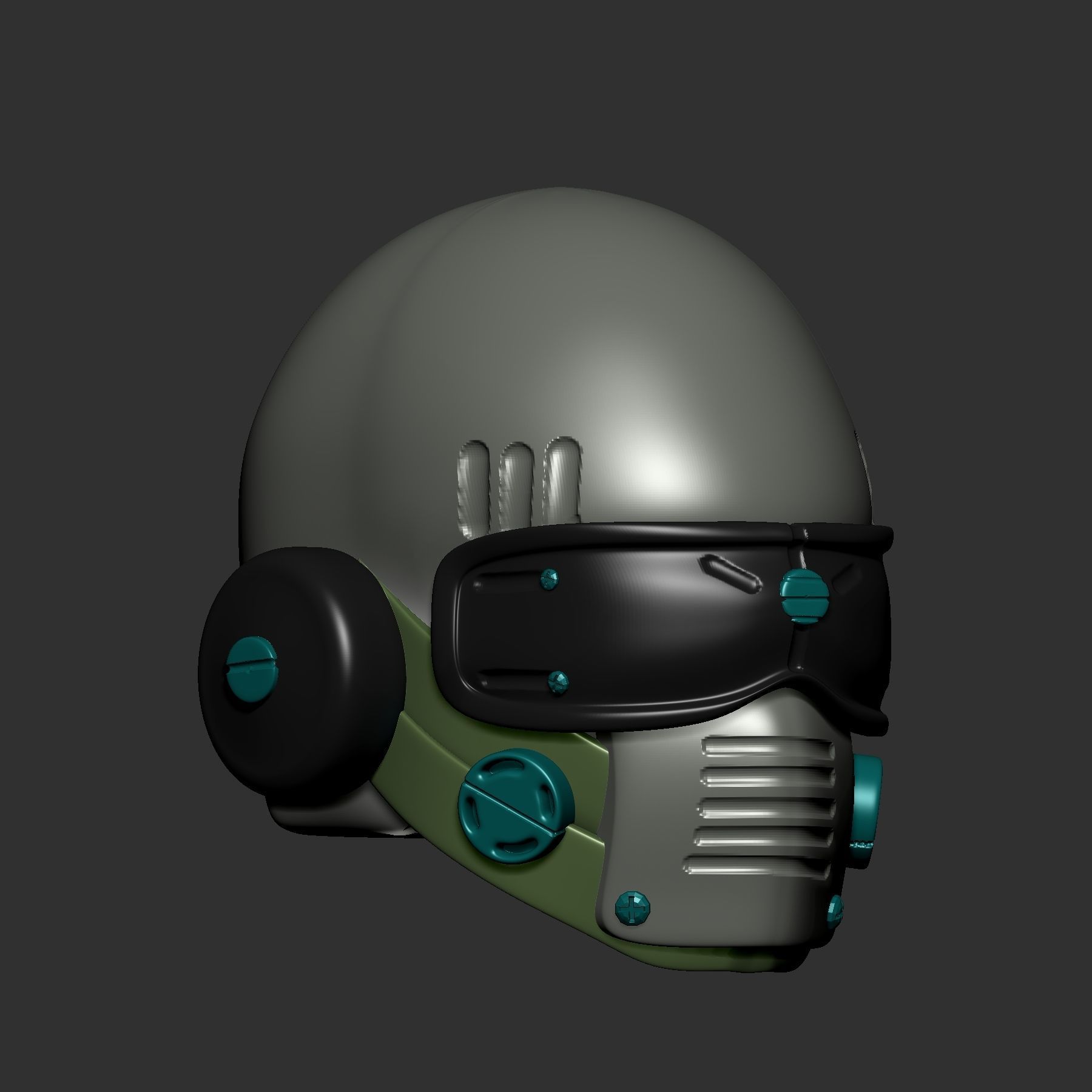 helmet high poly sculpt 3d printable ver 7 3D model 3D model_3
