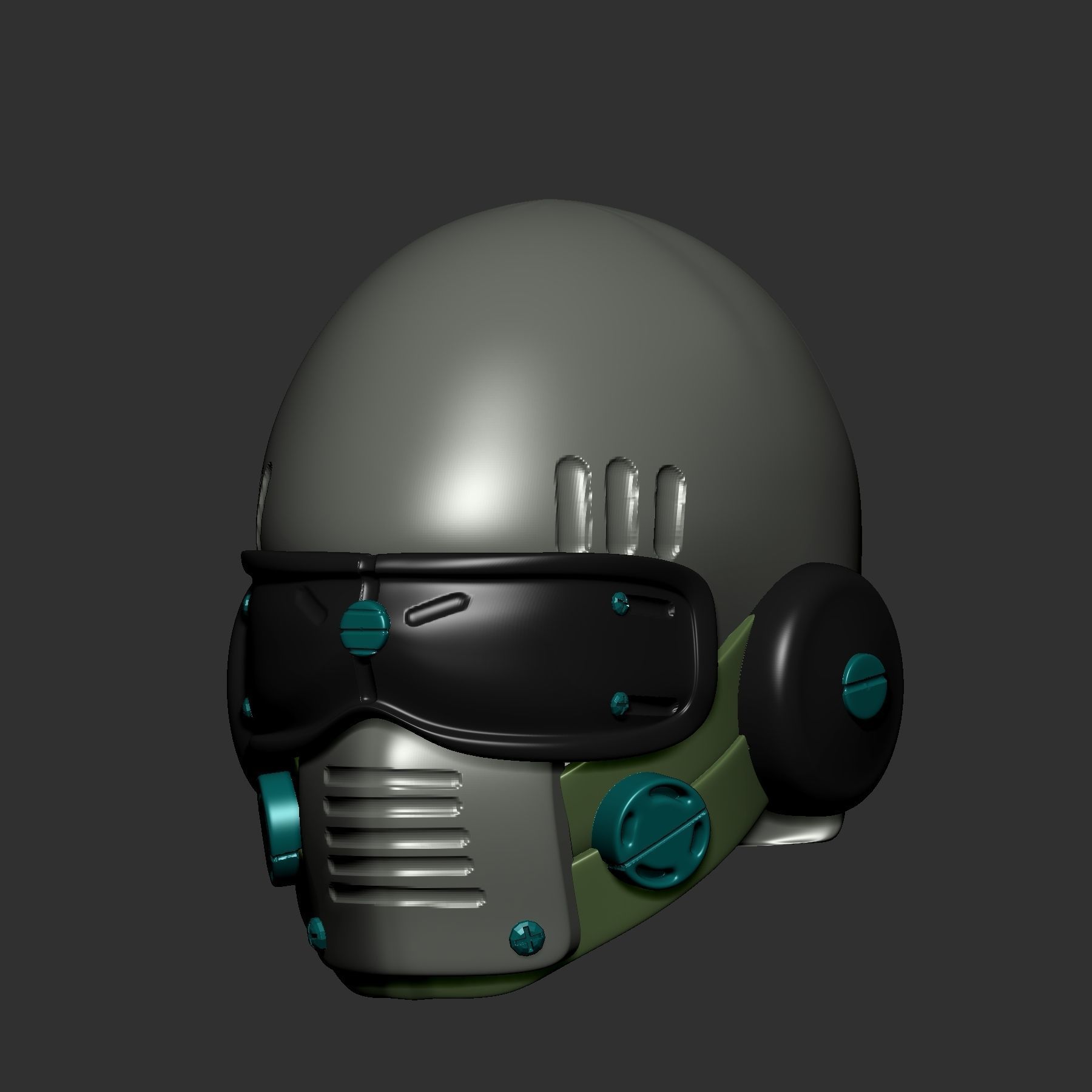 helmet high poly sculpt 3d printable ver 7 3D model 3D model_2