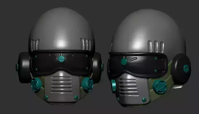 helmet high poly sculpt 3d printable ver 7 3D model
