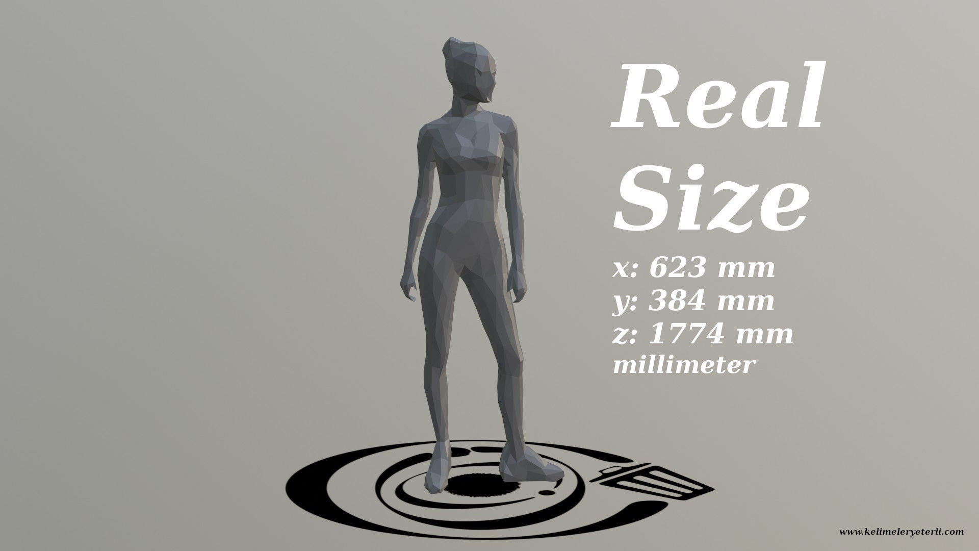 Human 051 LP R Low-poly 3D model_3