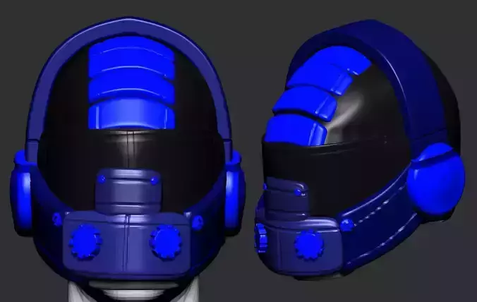 helmet high poly sculpt 3d printable ver 7 3D model