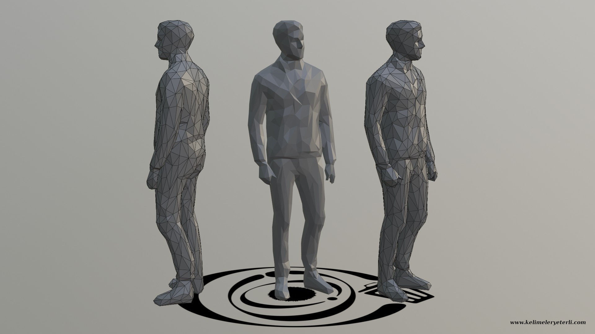 Human 052 LP R Low-poly 3D model_1