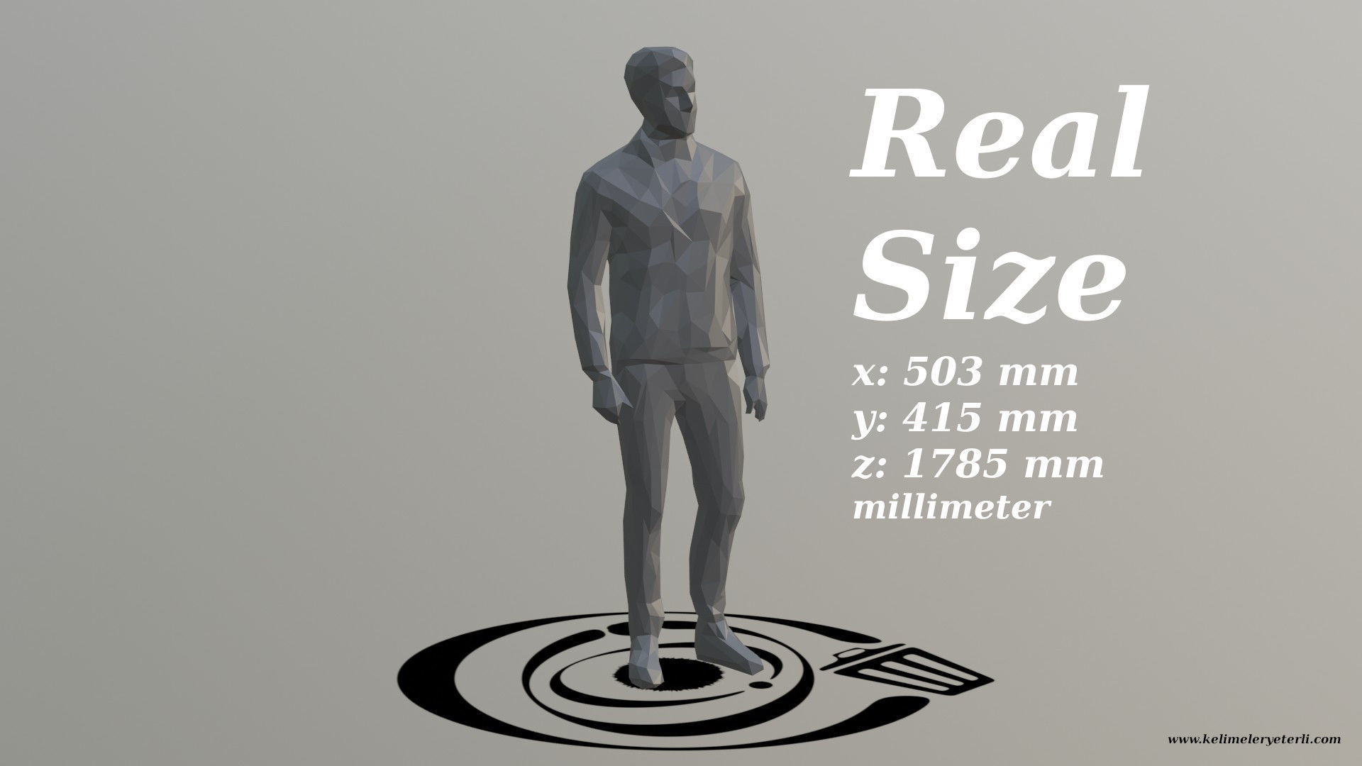 Human 052 LP R Low-poly 3D model_3