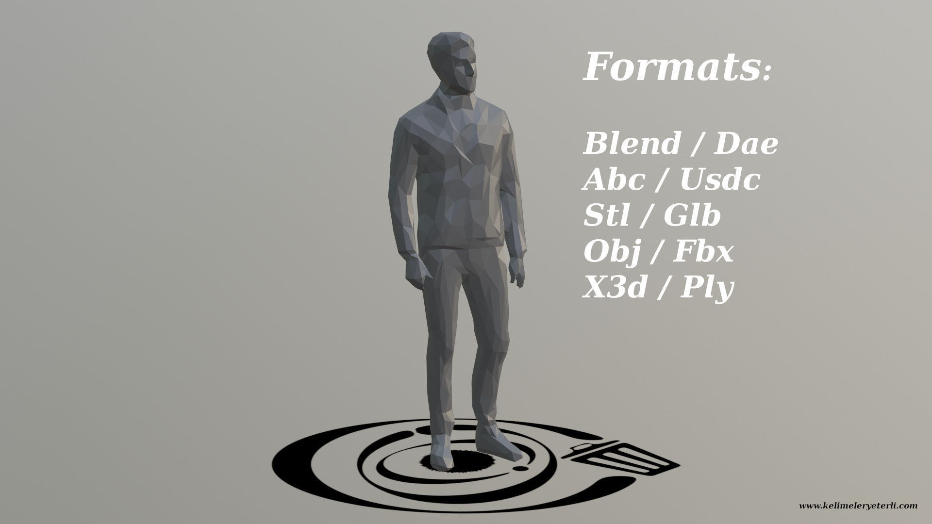 Human 052 LP R Low-poly 3D model_2