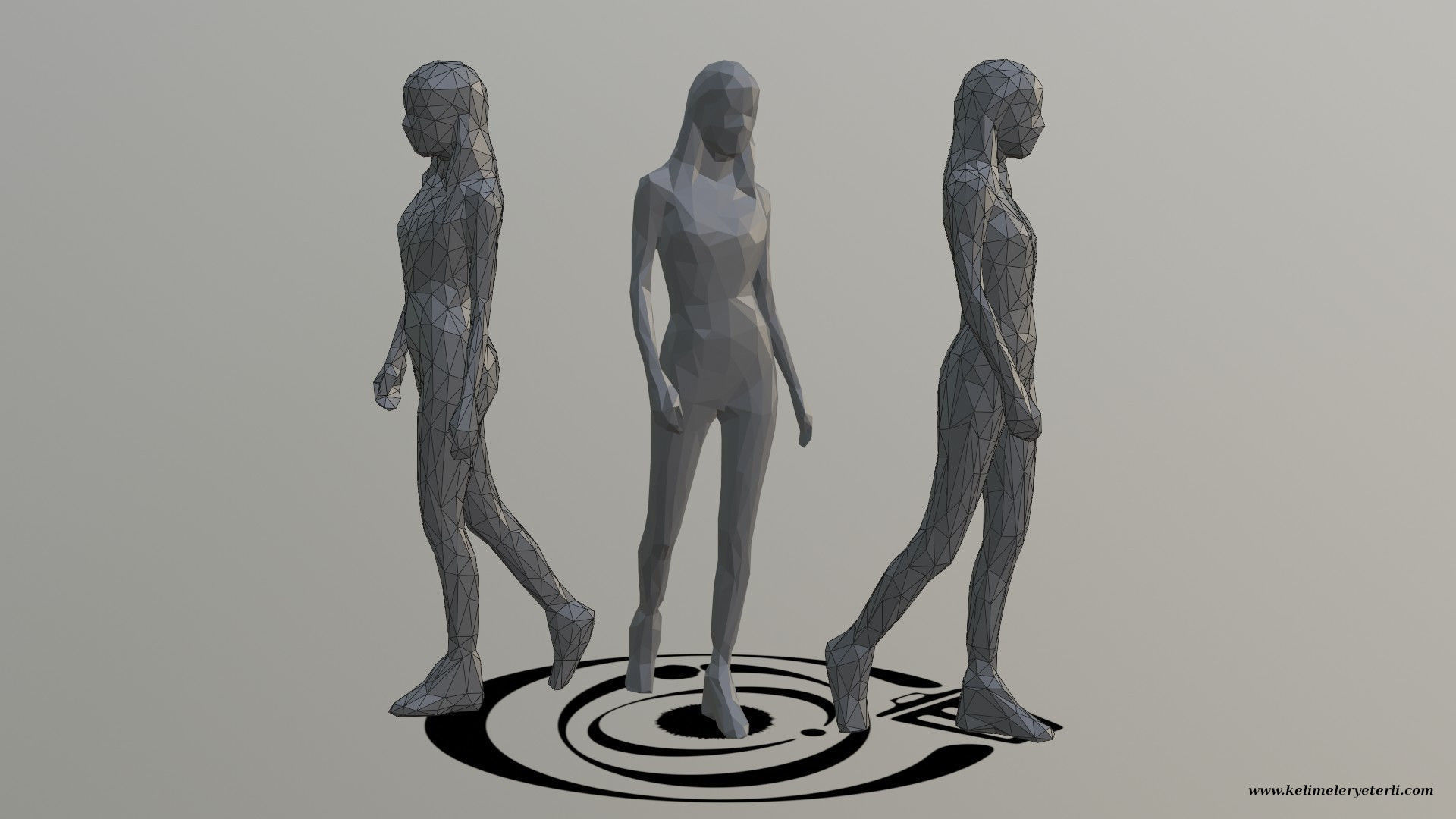 Human 053 LP R Low-poly 3D model_1