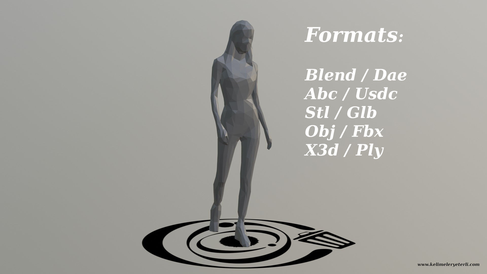 Human 053 LP R Low-poly 3D model_2