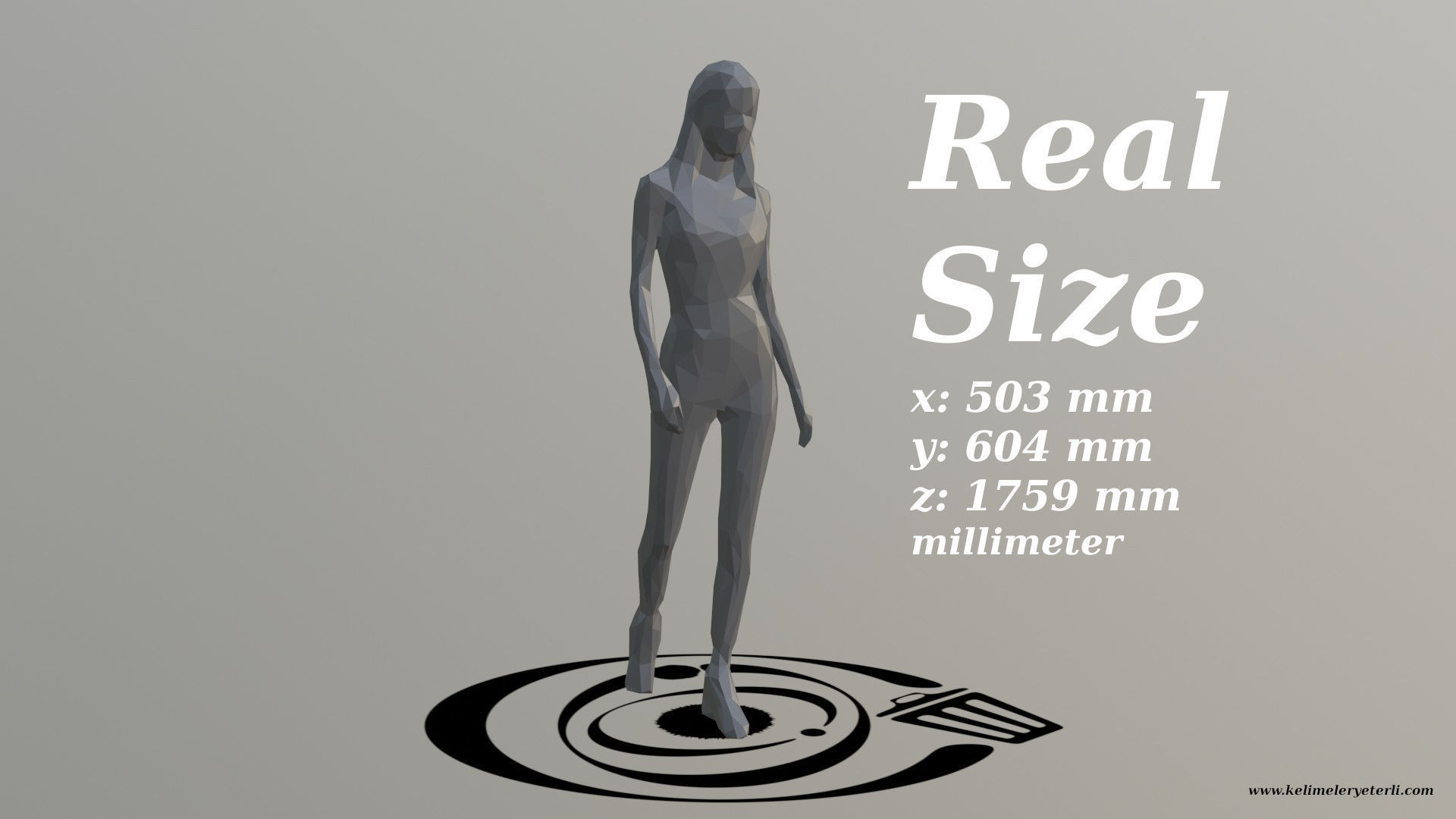 Human 053 LP R Low-poly 3D model_3