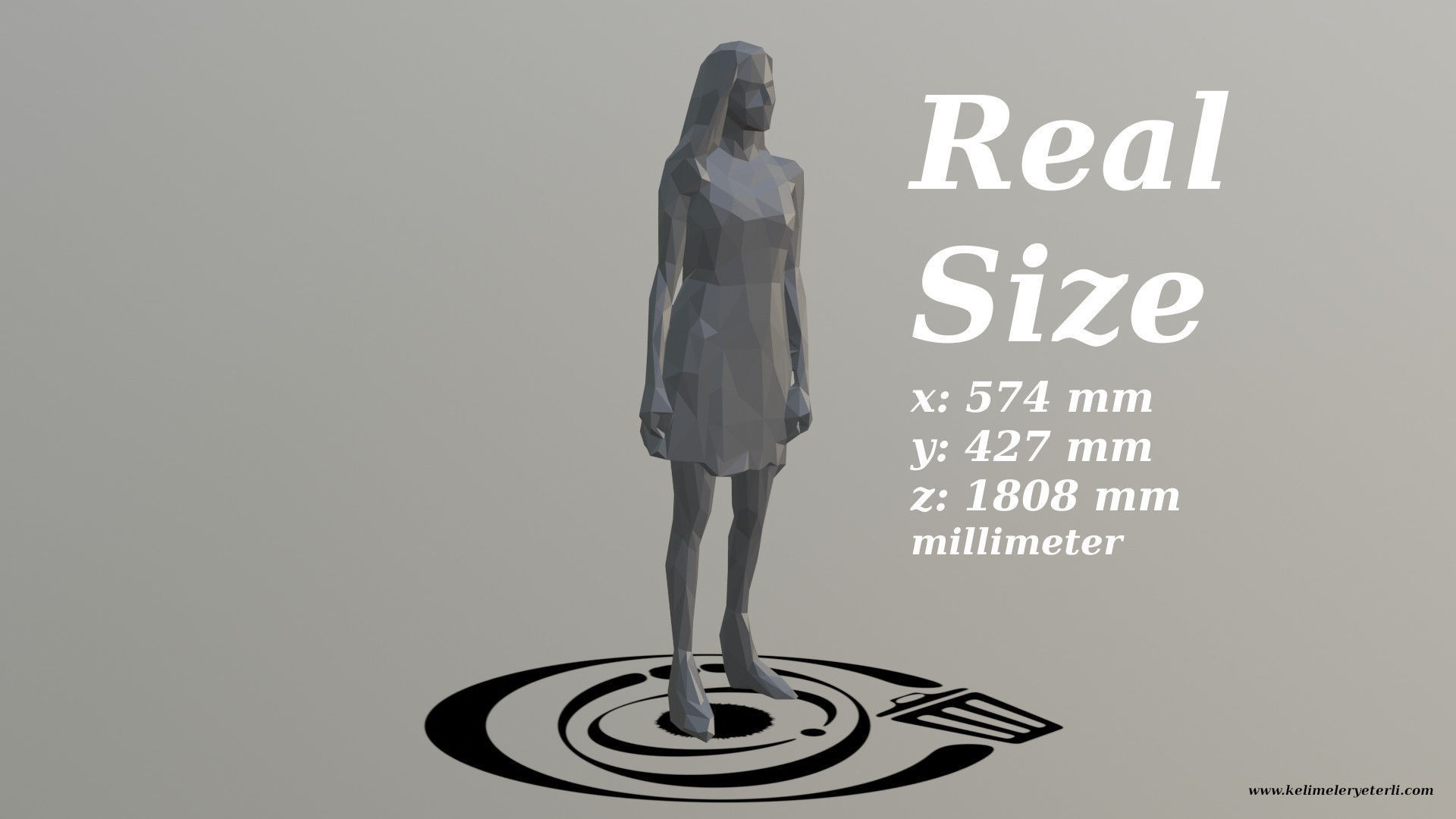 Human 054 LP R Low-poly 3D model_3