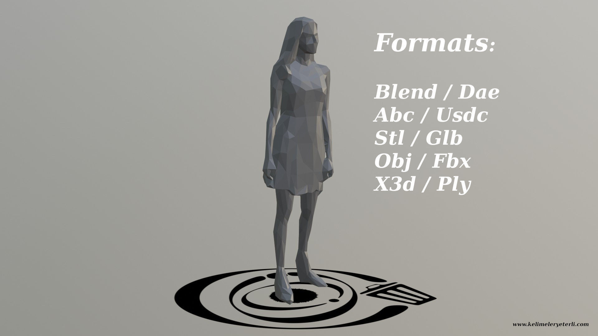 Human 054 LP R Low-poly 3D model_2