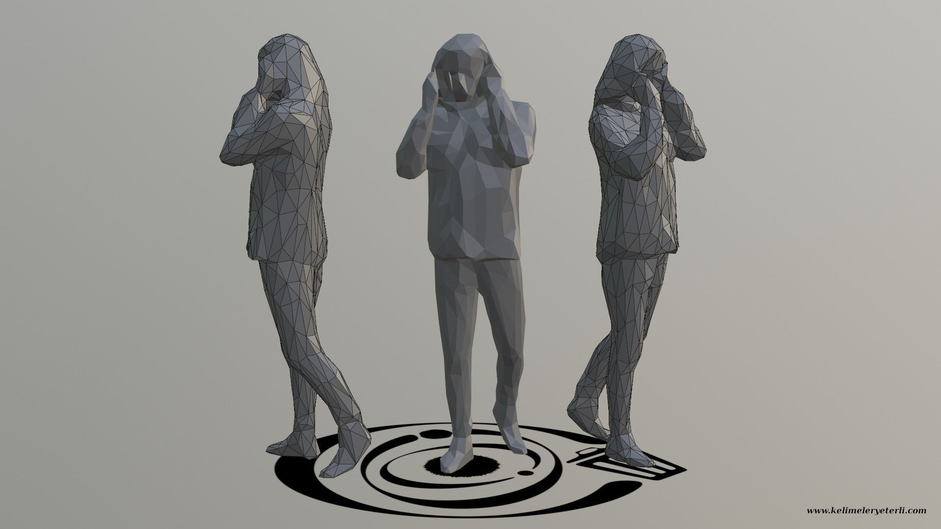 Human 055 LP R Low-poly 3D model_1