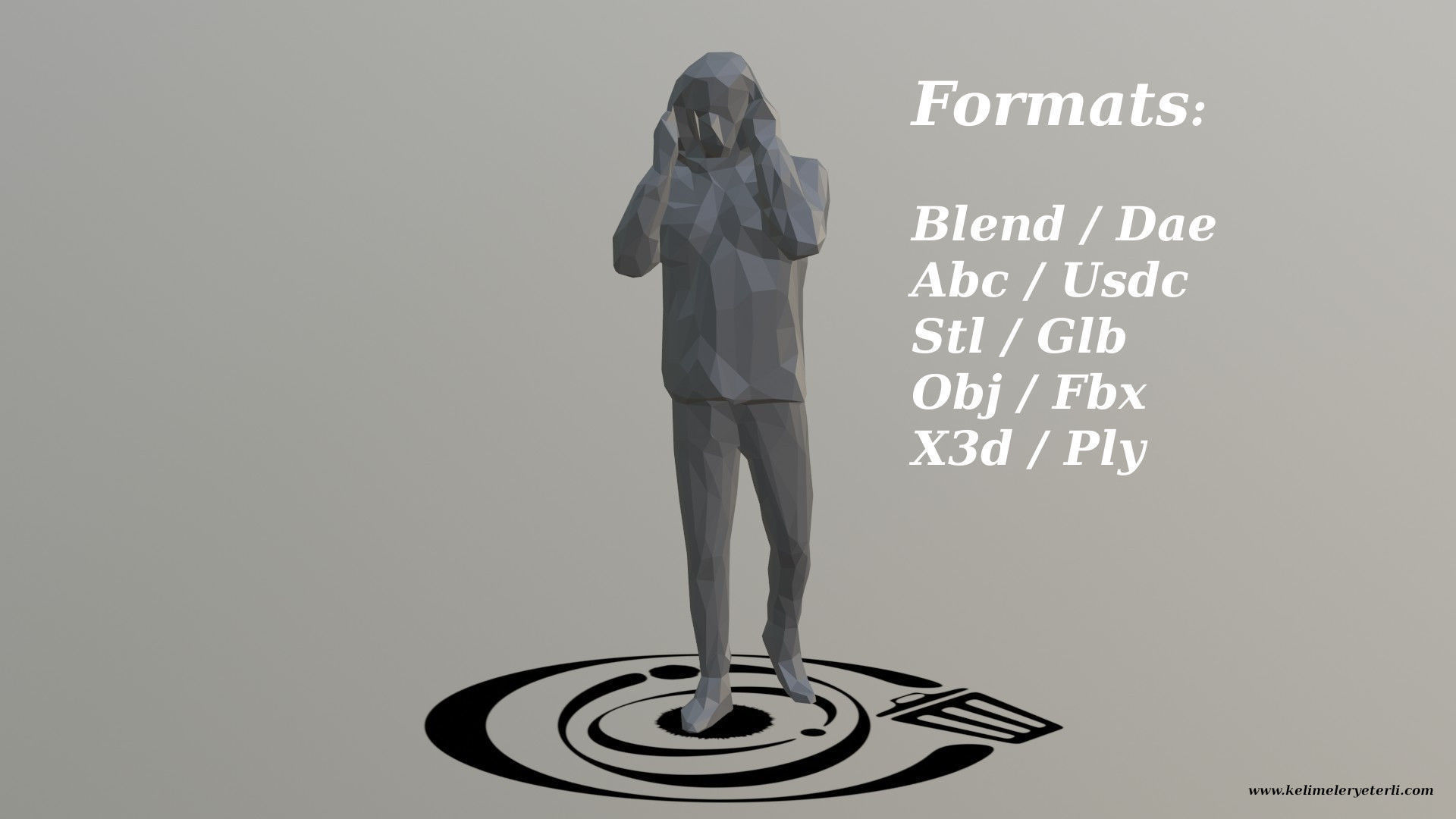 Human 055 LP R Low-poly 3D model_2
