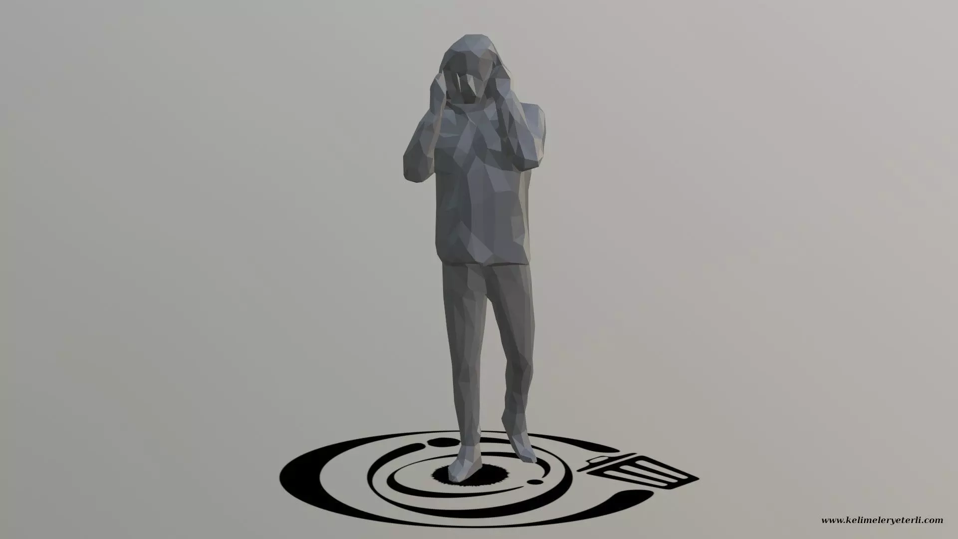 Human 055 LP R Low-poly 3D model_0