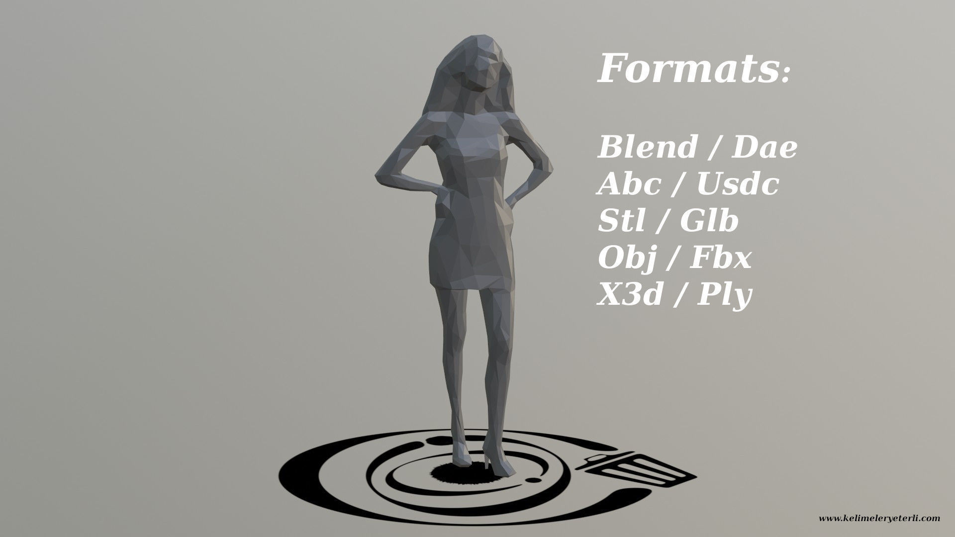 Human 056 LP R Low-poly 3D model_2