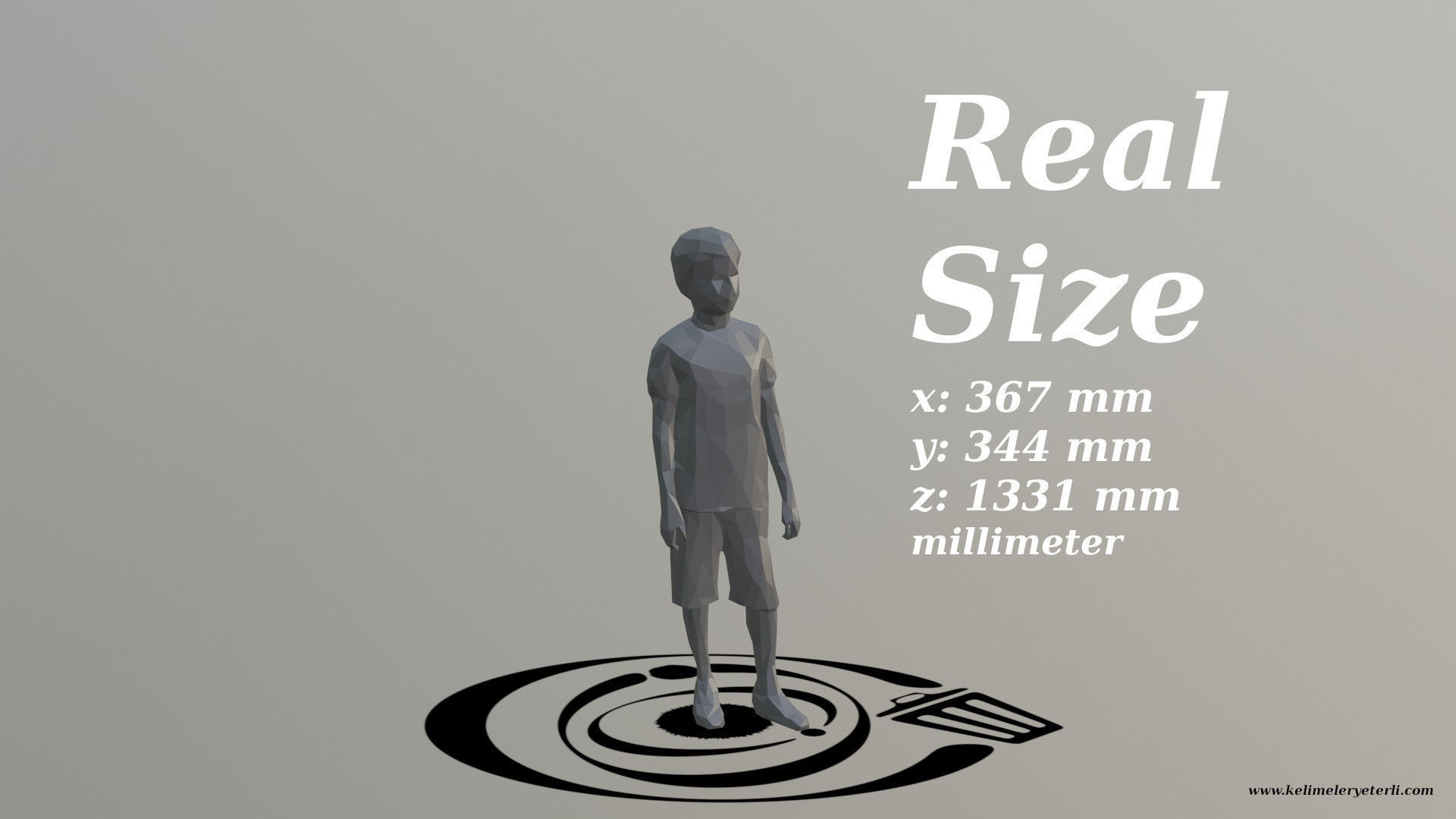 Human 057 LP R Low-poly 3D model_3