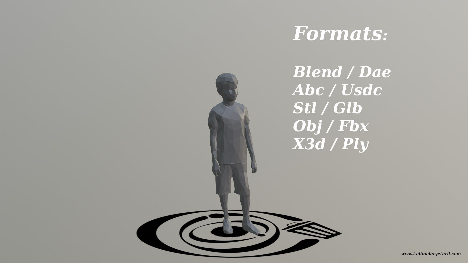 Human 057 LP R Low-poly 3D model_2