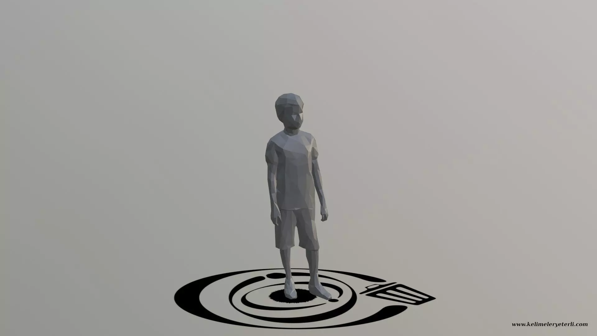 Human 057 LP R Low-poly 3D model_0