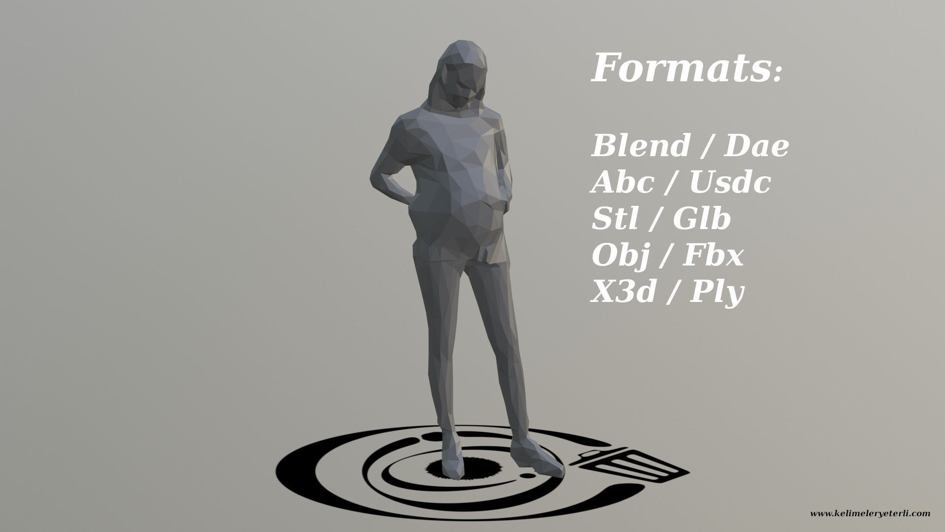 Human 058 LP R Low-poly 3D model_2