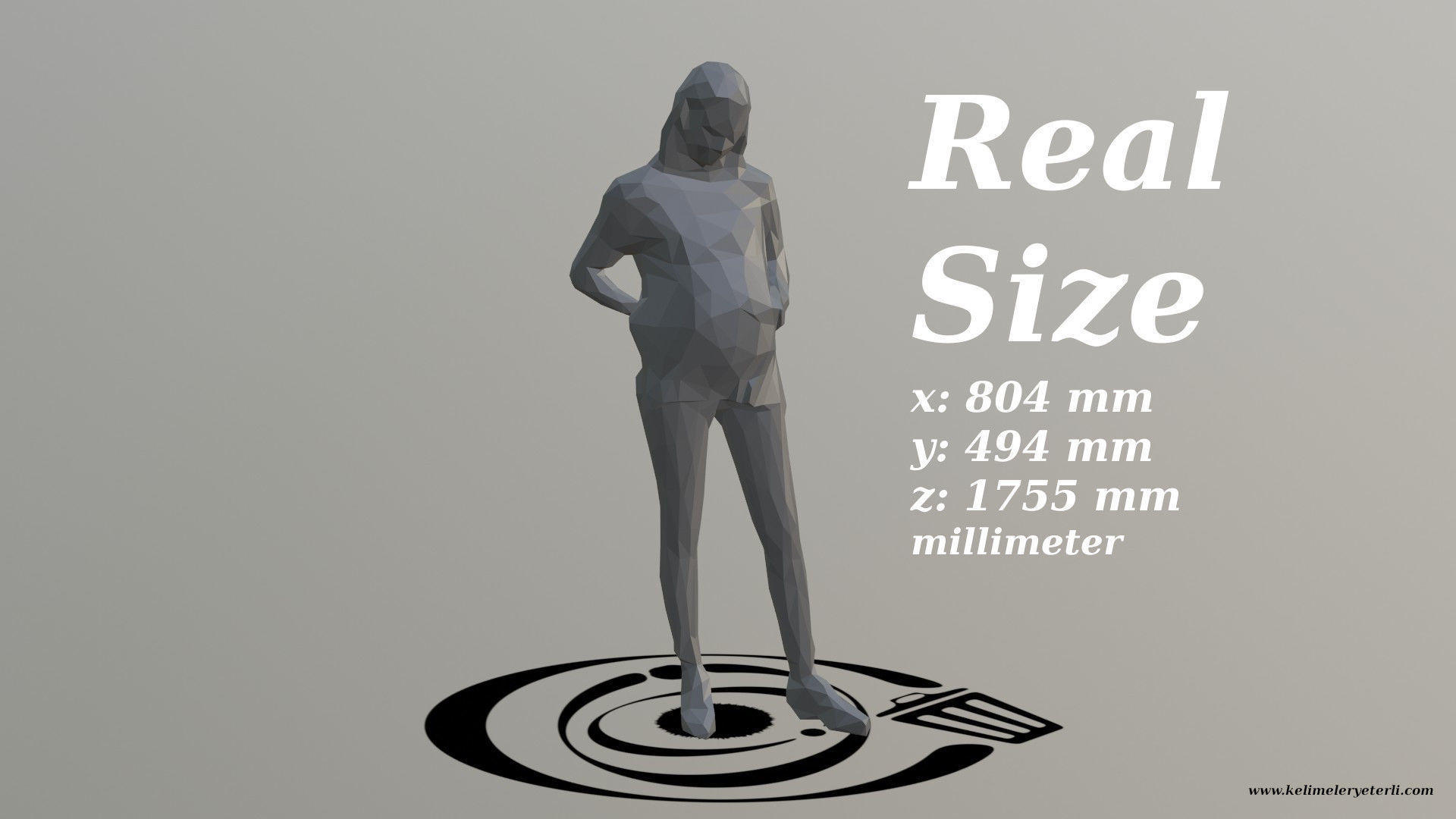 Human 058 LP R Low-poly 3D model_3