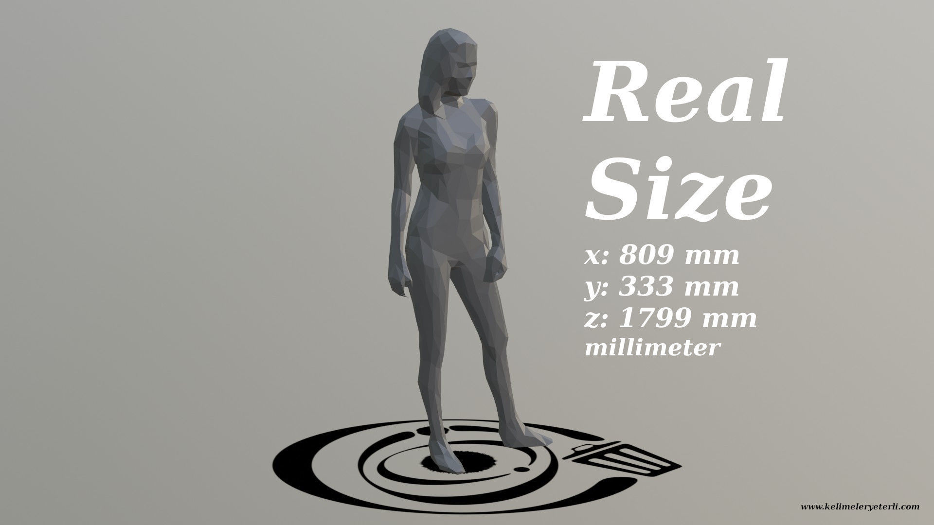 Human 059 LP R Low-poly 3D model_3