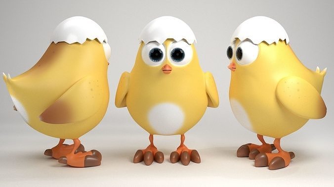 Cartoon chicken 3D model