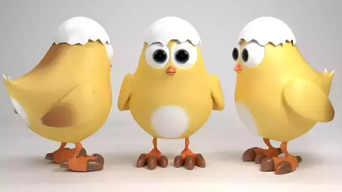 Cartoon chicken 3D model