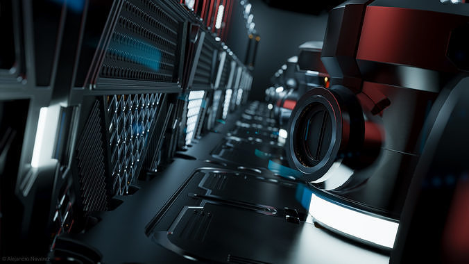24 Sci-Fi 3D models - Interior Asset Pack 3D model 5