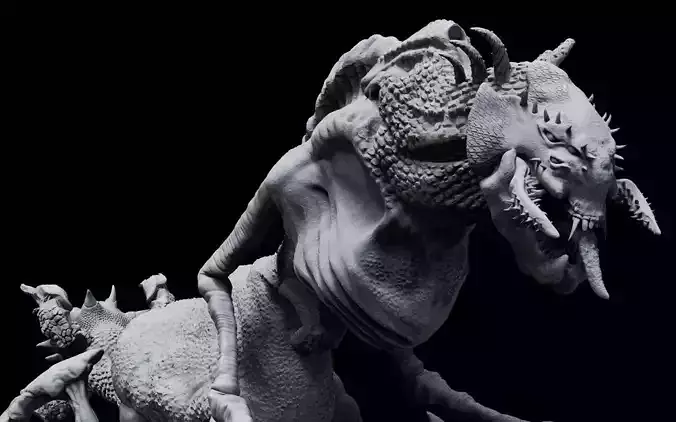 Monster creature with long legs 3D print model