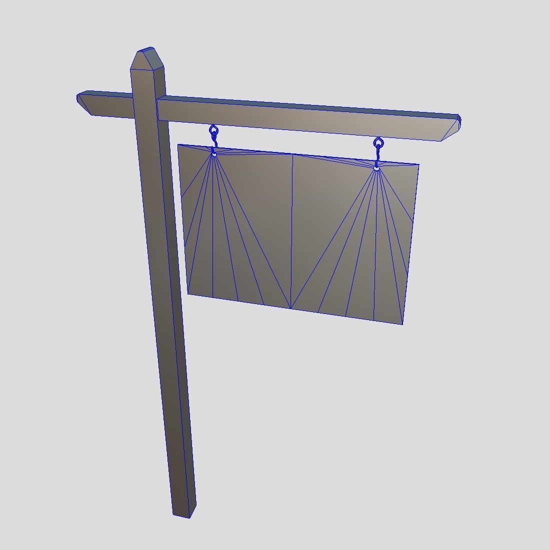 Sign 1 street Low-poly 3D model_1