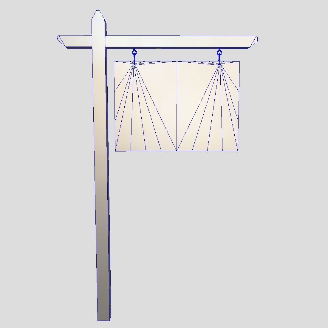 Sign 1 street Low-poly 3D model_3