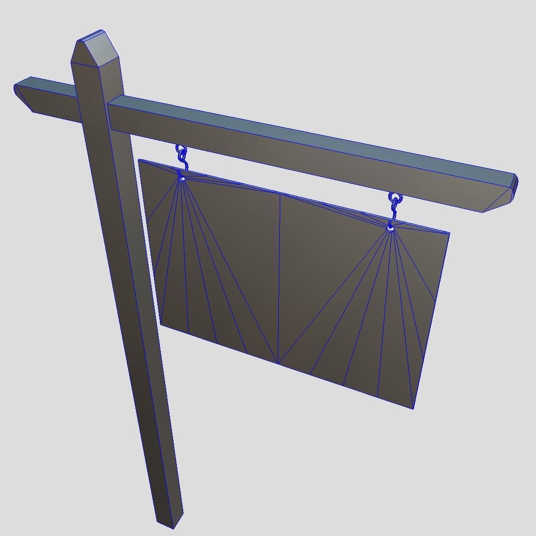 Sign 1 street Low-poly 3D model_5