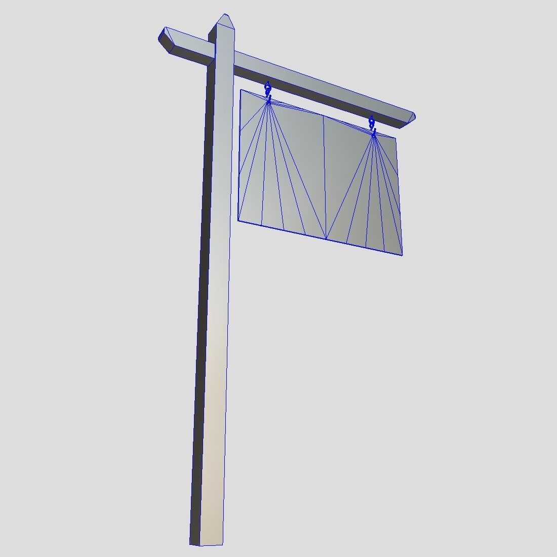 Sign 1 street Low-poly 3D model_11