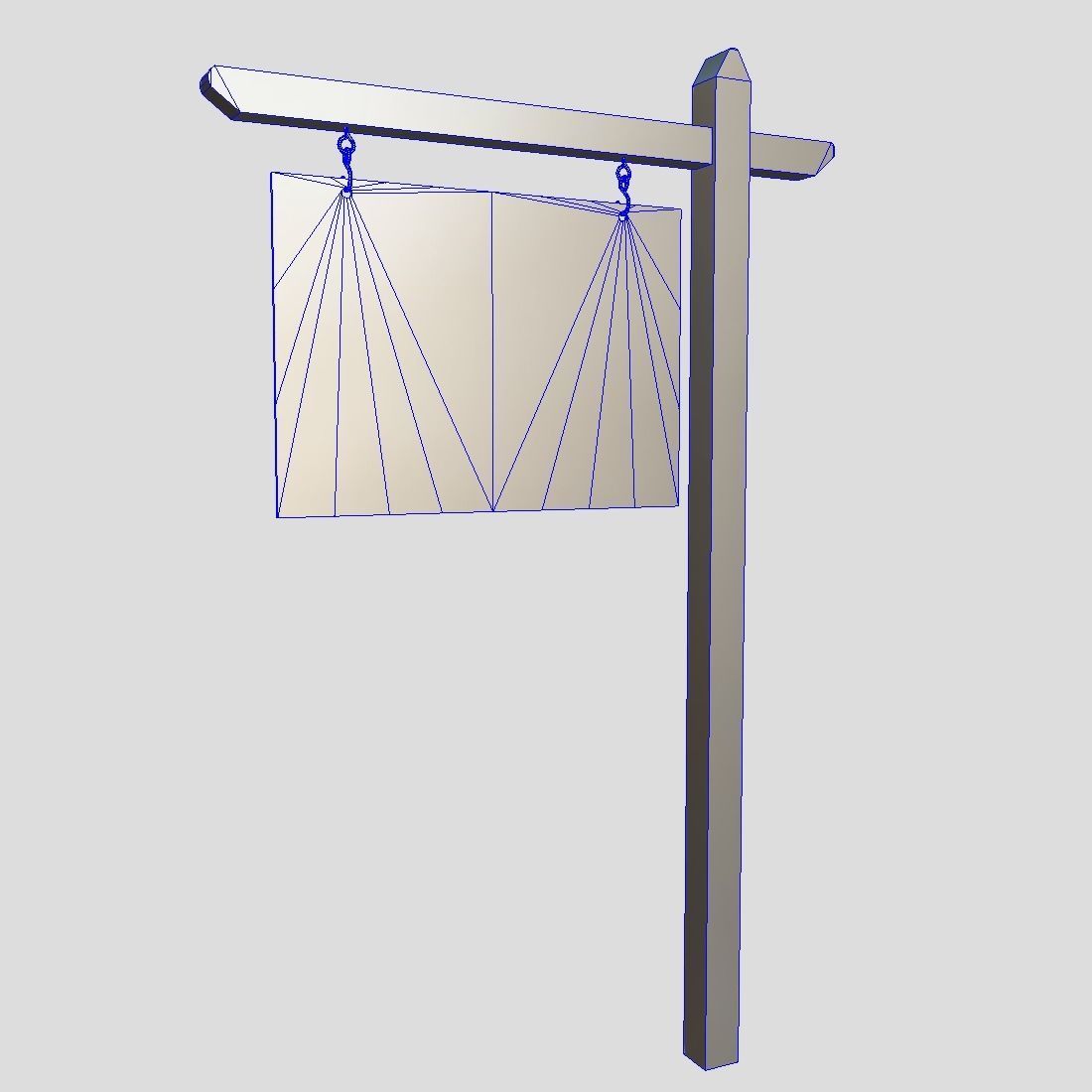 Sign 1 street Low-poly 3D model_9
