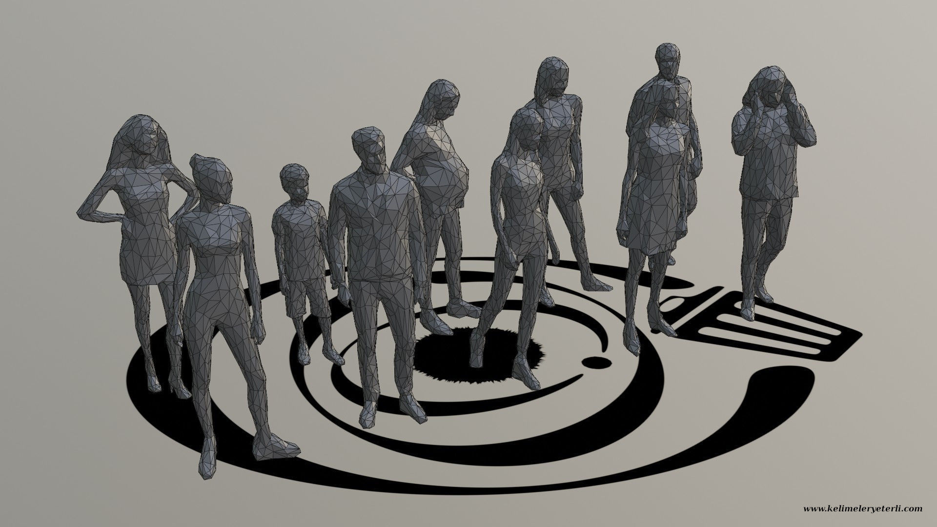 Low Poly People Pack 006 - 10 Pieces R 3D Model Collection_2