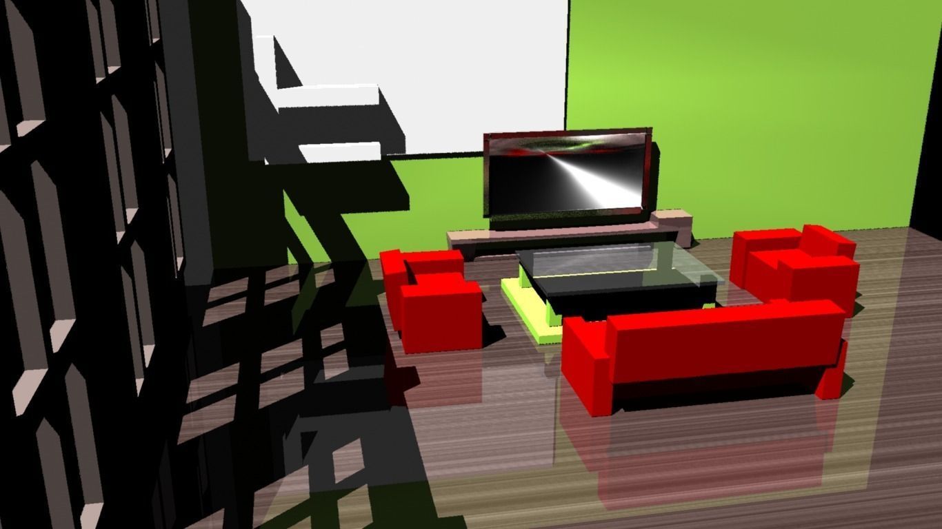 Living Room Interior Free low-poly 3D model_0