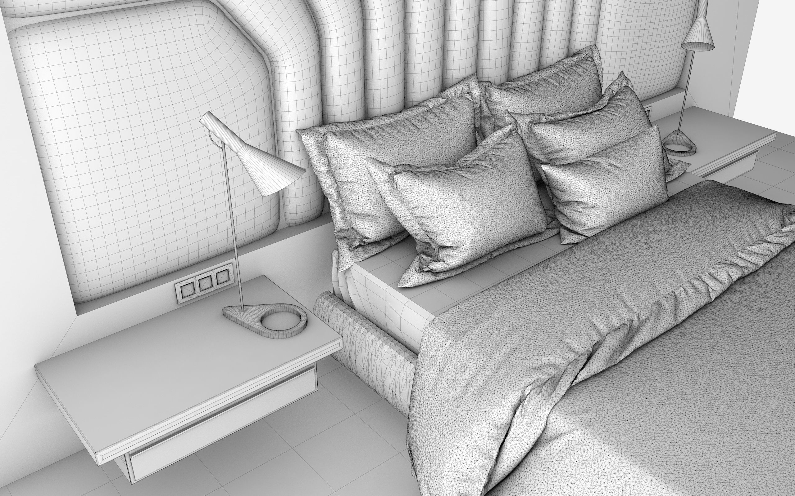 badroom 3d model modern bedroom 3D model_9